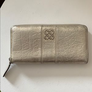 Gold/silver Coach Zip around Wallet